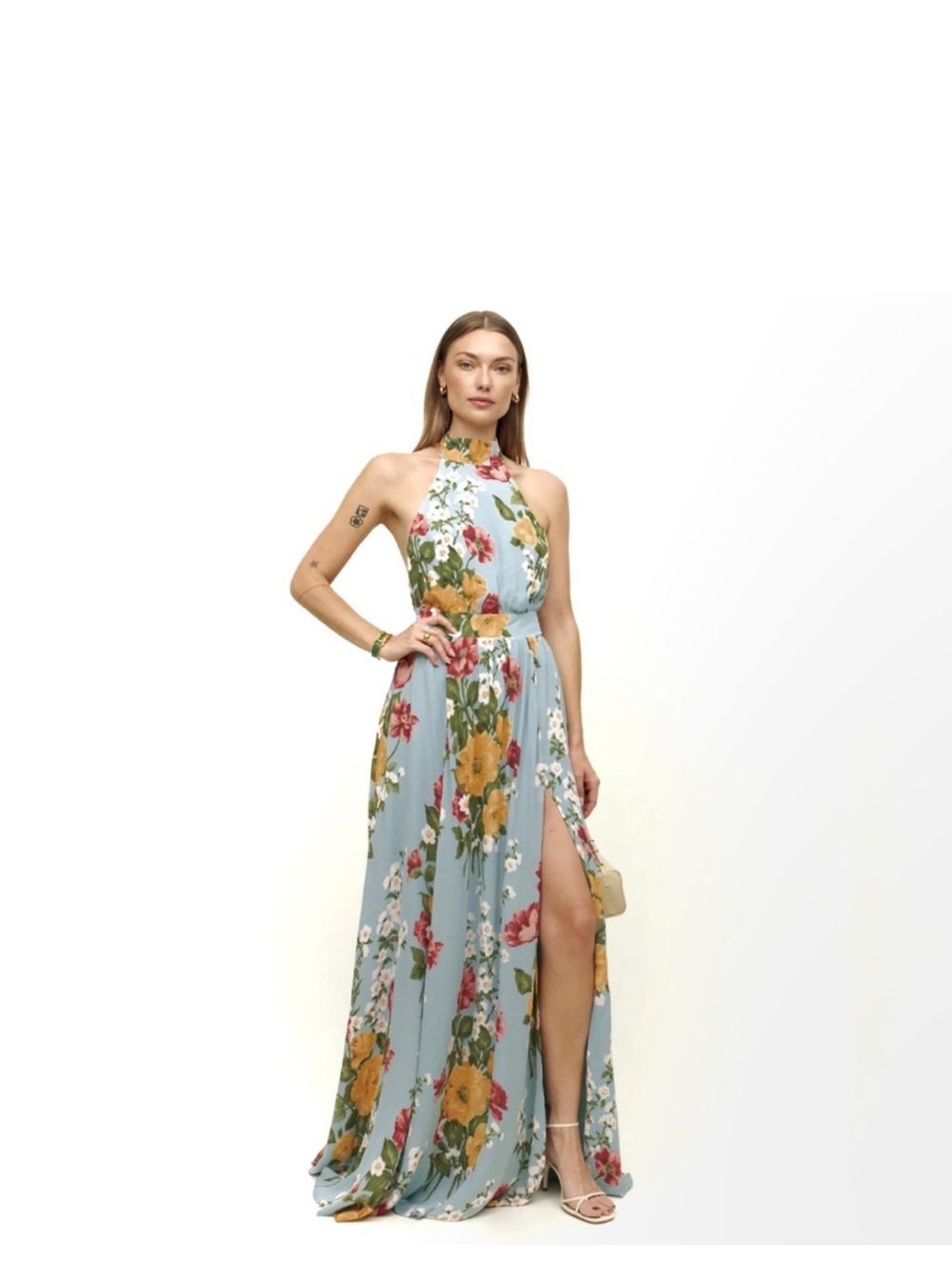 Reformation Andee Dress size 10 NWT blue floral color florist